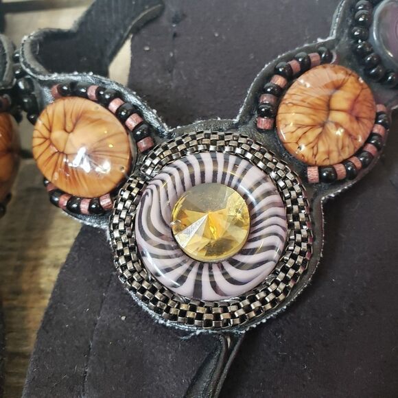 MIXIT Embellished Foam Wedge Heeled Sandals 7.5 - Picture 3 of 6